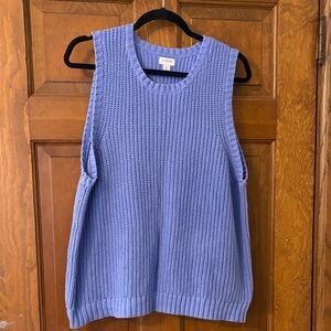 J Crew Periwinkle Sleeveless Sweater / 100% Cotton